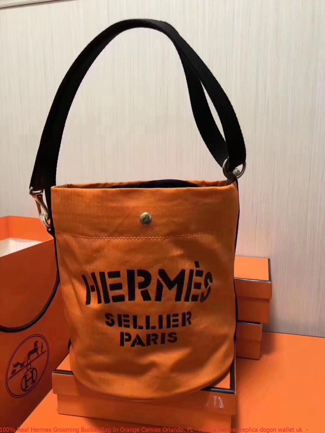 100% Real Hermes Grooming Bucket Bag In Orange Canvas Orlando, FL – replica hermes replica dogon ...